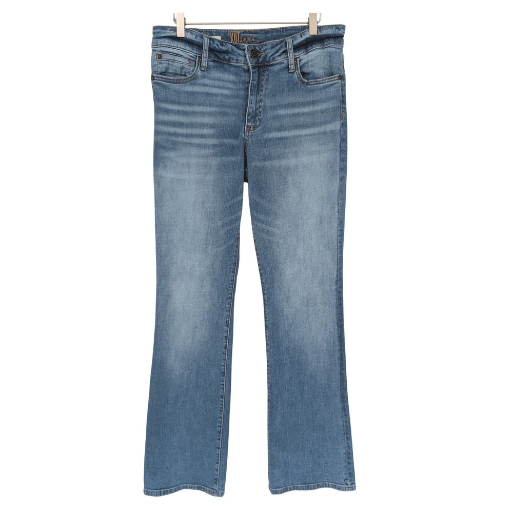 Kut from the Kloth Nicole Bootcut Jeans Women 10 Blue Medium Wash Flap Pocket